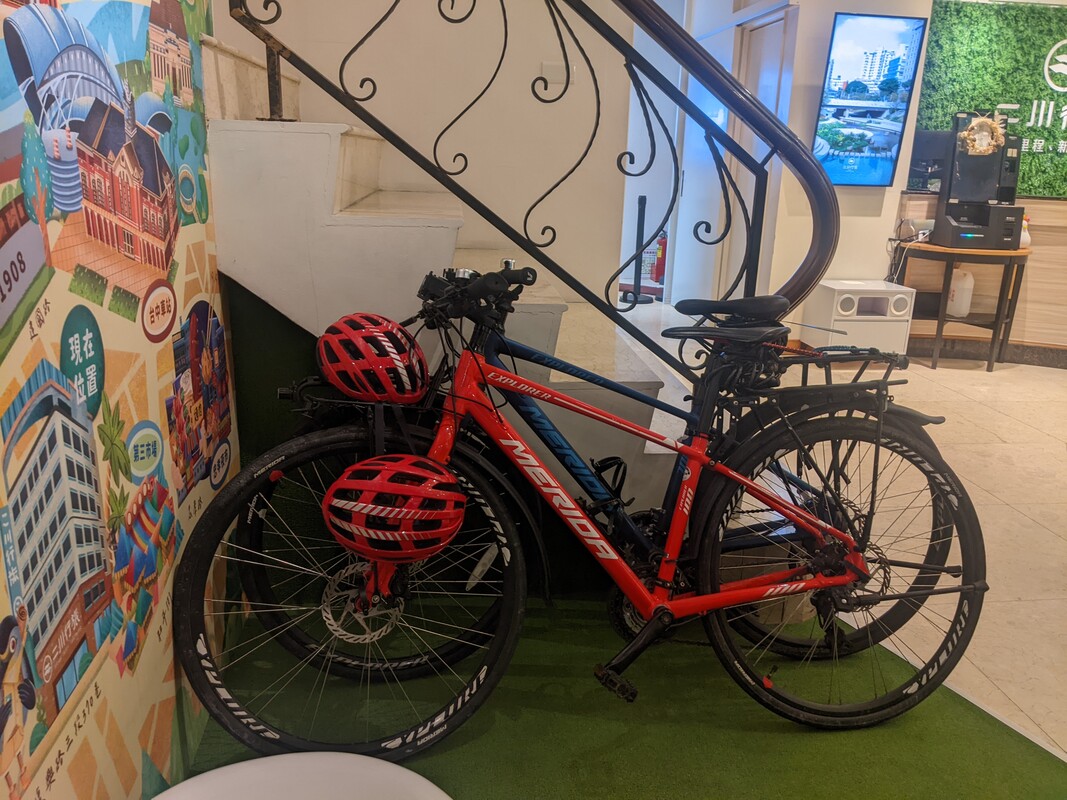 bikes in hotel lobby